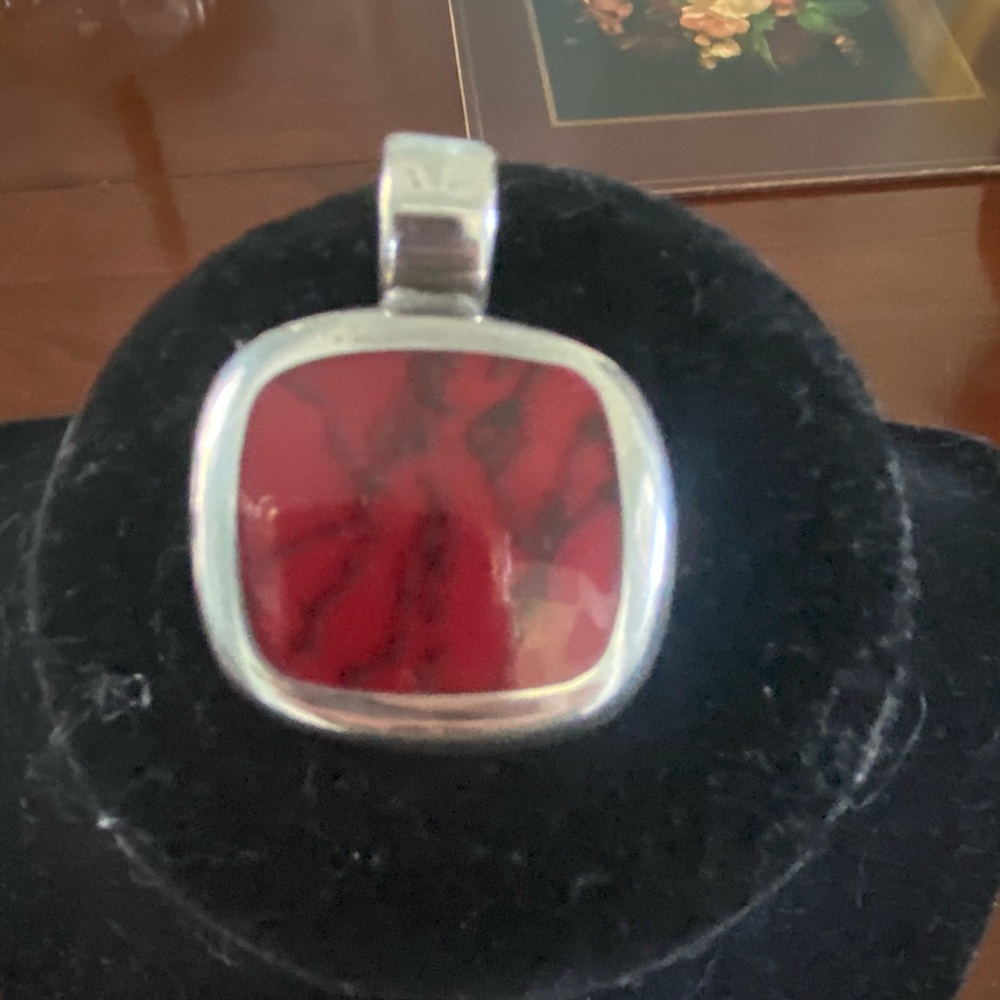 Jasper and Silver Pendant